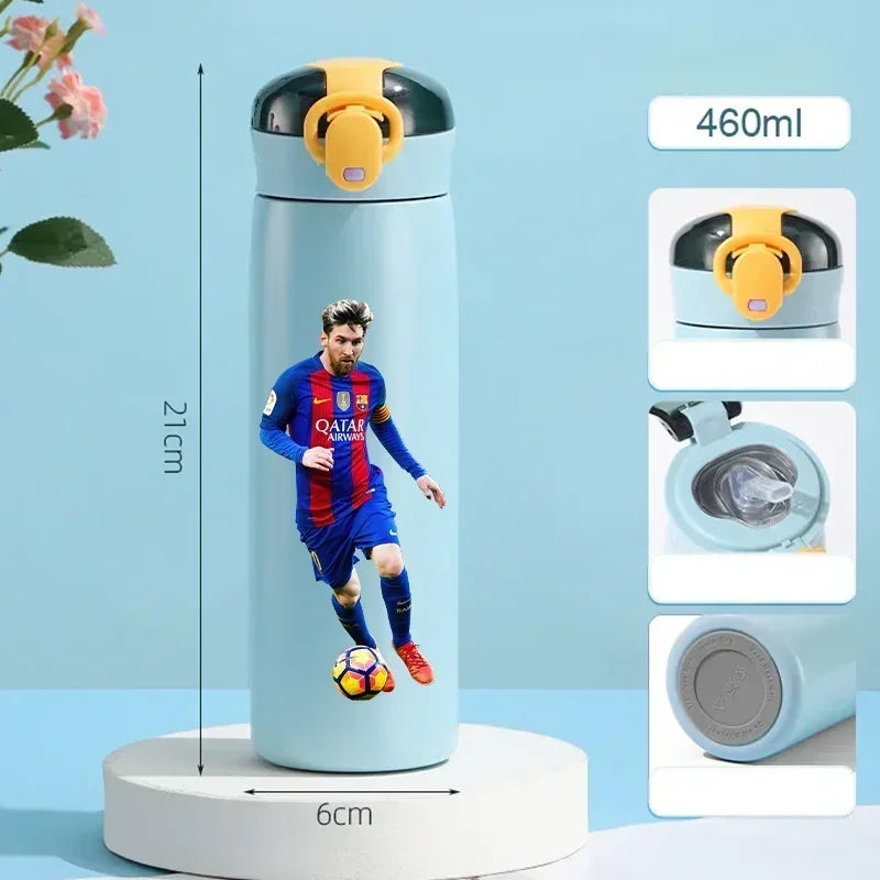 460ML Football Water Bottle with Straw