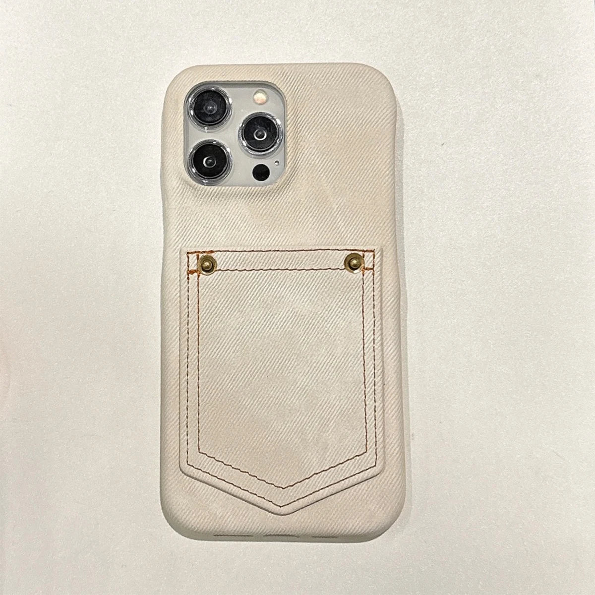 Luxury Denim Leather Card Bag Case For iPhone
