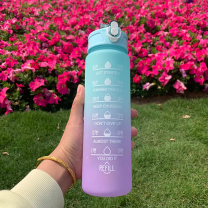Motivational Water Bottle – Time Marker & Straw | 1L BPA-Free Sports Bottle | UnivibeShop