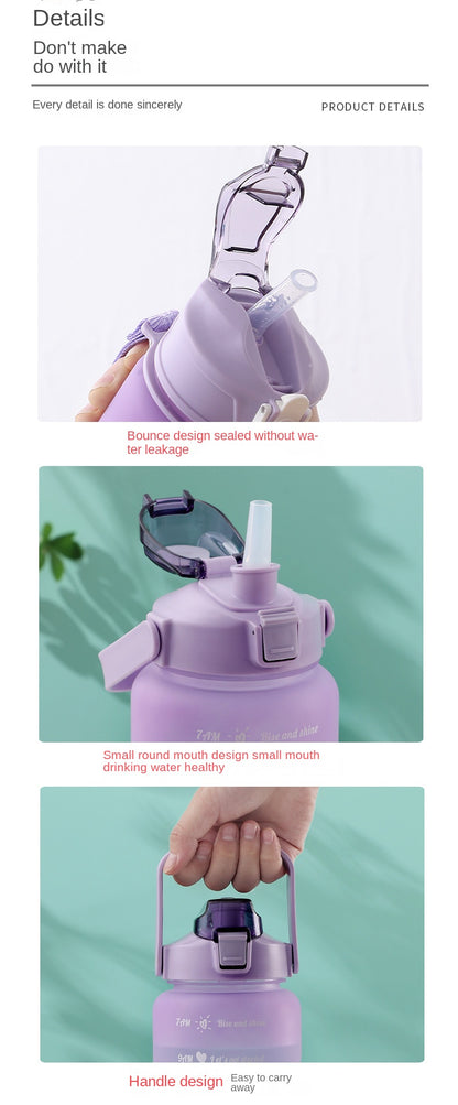 Motivational Water Bottle – Time Marker & Straw | 1L BPA-Free Sports Bottle | UnivibeShop