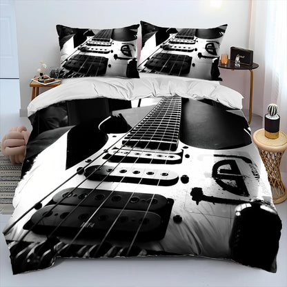 3D Classical Guitar Electric Guitar Comforter Bedding Set