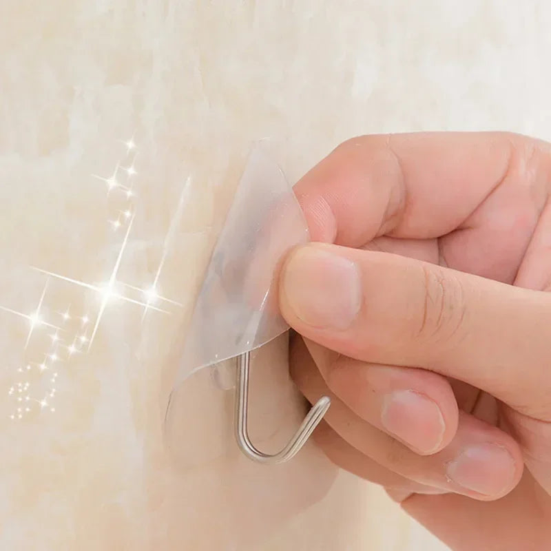 Clear Self-Adhesive Hooks (6-Pack) – Multi-Purpose Wall Hangers