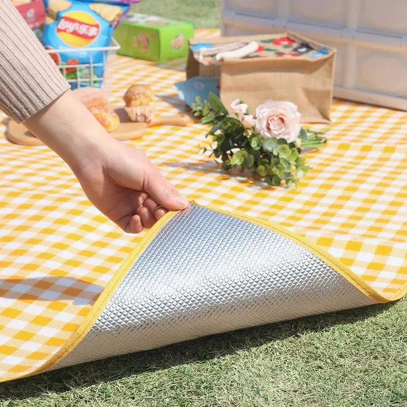 Ready for sunny days, study breaks, and chill hangs? This foldable yellow checkered picnic mat is your go-to for campus lawns, festivals, and weekend escapes. Waterproof bottom, soft top, and super easy to clean—just roll it up and go. Fits your entire vibe (and your snacks).
