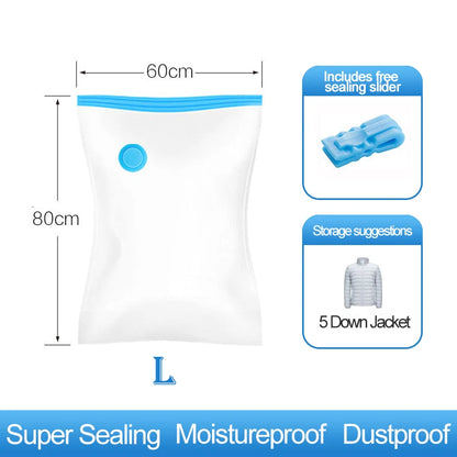 Reusable Compression Empty Bag Sealer Clothes Travel Packing Organizer Vacuum Large Plastic Storage Bags Storing Clothes Blanket